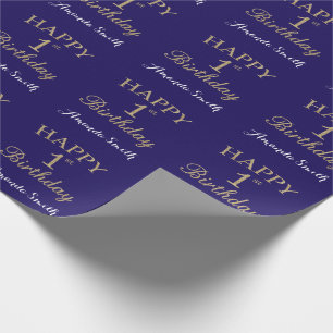 Papier Cadeau Joyeux 1er anniversaire Gold Parties scintillant e