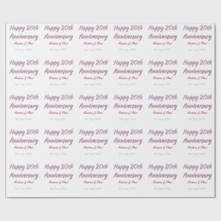 Papier Cadeau Joyeux 20e anniversaire NOMS DE MARIAGE MARON VIOL