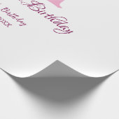 Papier Cadeau Joyeux 21e Anniversaire rose ajouter nom monogramm (Coin)