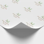 Papier Cadeau Joyeux 21e Anniversaire vert ajouter nom monogramm (Coin)