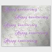 Papier Cadeau Joyeux 25e anniversaire Silver Floral de luxe (Plat)