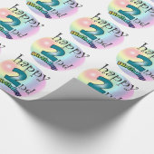 Papier Cadeau Joyeux 2e anniversaire (Coin)