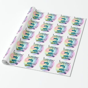 Papier Cadeau Joyeux 2e anniversaire