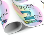 Papier Cadeau Joyeux 2e anniversaire (Coin rond)
