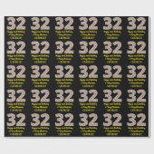Papier Cadeau Joyeux 32e anniversaire & Joyeux Noël, Nom personn (Plat)
