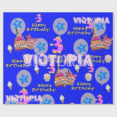 Papier Cadeau Joyeux 3e anniversaire Enveloppement des ballons e (Plat)