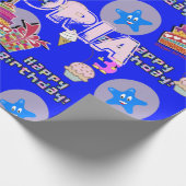 Papier Cadeau Joyeux 3e anniversaire Enveloppement des ballons e (Coin)