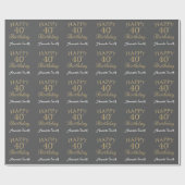 Papier Cadeau Joyeux 40e anniversaire Parties scintillant d'or e (Plat)