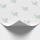 Papier Cadeau Joyeux 40e anniversaire vert ajouter nom monogramm (Coin)
