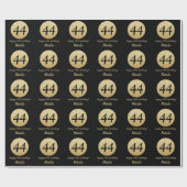 Papier Cadeau Joyeux 44e anniversaire Parties scintillant Noir e (Plat)