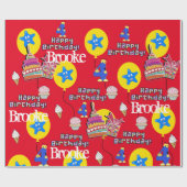 Papier Cadeau Joyeux 4 Anniversaire Ballons papier d'enveloppeme (Plat)