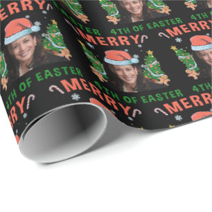 Papier Cadeau Joyeux 4 ème de Pâques Funny Kamala Harris Noël
