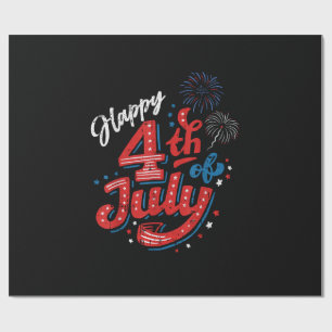 Papier Cadeau Joyeux 4 juillet Cool Jour de l'Indépendance Patri
