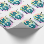 Papier Cadeau Joyeux 50e anniversaire (Coin)