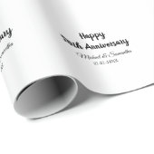 Papier Cadeau Joyeux 50e anniversaire ajouter nom du couple date (Coin rond)