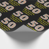 Papier Cadeau Joyeux 50e anniversaire & Joyeux Noël, Nom personn (Coin)