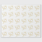 Papier Cadeau "Joyeux 50e anniversaire" Mat Pink Gold (Plat)