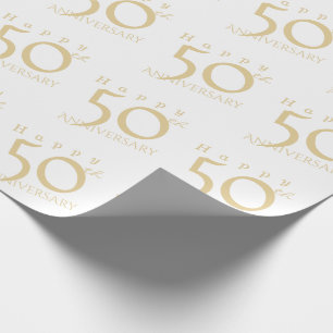 Papier Cadeau "Joyeux 50e anniversaire" Mat Pink Gold