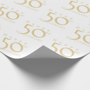 Papier Cadeau "Joyeux 50e anniversaire" Mat Pink Gold