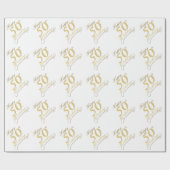 Papier Cadeau "Joyeux 50e anniversaire" Matte White (Plat)