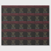 Papier Cadeau Joyeux 50e anniversaire Parties scintillant rouge  (Plat)