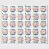Papier Cadeau Joyeux 50e anniversaire (roze) (Plat)