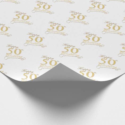 Papier Cadeau "Joyeux 50e Mariage !" (Coin)