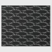 Papier Cadeau Joyeux 50ème anniversaire en noir (Plat)