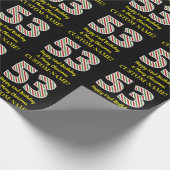 Papier Cadeau Joyeux 53e anniversaire & Joyeux Noël, Nom personn (Coin)