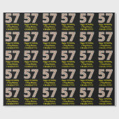 Papier Cadeau Joyeux 57e anniversaire & Joyeux Noël, Nom personn (Plat)