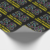 Papier Cadeau Joyeux 58e anniversaire, Fun Colorful Stars Motif  (Coin)