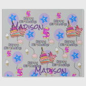 Papier Cadeau Joyeux 5 Anniversaire Ballons papier d'enveloppeme (Plat)