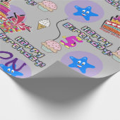 Papier Cadeau Joyeux 5 Anniversaire Ballons papier d'enveloppeme (Coin)