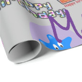 Papier Cadeau Joyeux 5 Anniversaire Ballons papier d'enveloppeme (Coin rond)