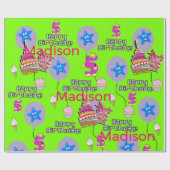 Papier Cadeau Joyeux 5 Anniversaire Ballons papier d'enveloppeme (Plat)