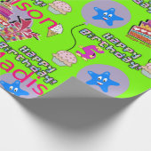 Papier Cadeau Joyeux 5 Anniversaire Ballons papier d'enveloppeme (Coin)