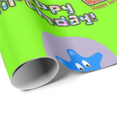 Papier Cadeau Joyeux 5 Anniversaire Ballons papier d'enveloppeme (Coin rond)