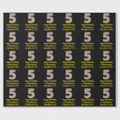 Papier Cadeau Joyeux 5e anniversaire & Joyeux Noël, Nom personna (Plat)