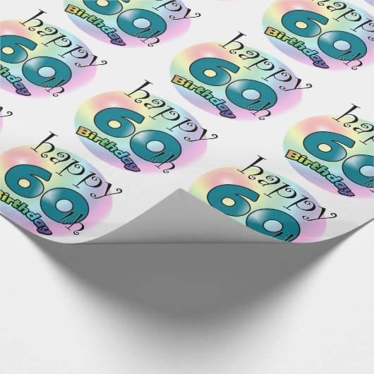Papier Cadeau Joyeux 60e anniversaire (Coin)