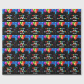 Papier Cadeau Joyeux 60e anniversaire Ballons colorés Noir (Plat)