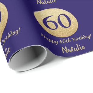 Papier Cadeau Joyeux 60e anniversaire Parties scintillant de la