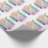 Papier Cadeau Joyeux 60e anniversaire (roze) (Coin)