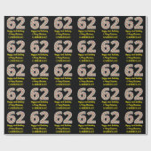 Papier Cadeau Joyeux 62e anniversaire & Joyeux Noël, Nom personn (Plat)