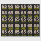 Papier Cadeau Joyeux 65e anniversaire & Joyeux Noël, Nom personn (Plat)