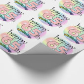 Papier Cadeau Joyeux 65ème anniversaire (roze) (Coin)