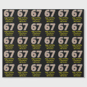 Papier Cadeau Joyeux 67e anniversaire & Joyeux Noël, Nom personn (Plat)