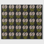 Papier Cadeau Joyeux 69e anniversaire & Joyeux Noël, Nom personn (Plat)