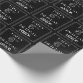 Papier Cadeau JOYEUX 6E ANNIVERSAIRE ; Style Art Déco avec/ Nom  (Coin)