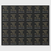 Papier Cadeau Joyeux 70e anniversaire Gold Parties scintillant W (Plat)
