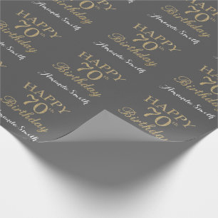 Papier Cadeau Joyeux 70e anniversaire Parties scintillant d'or e